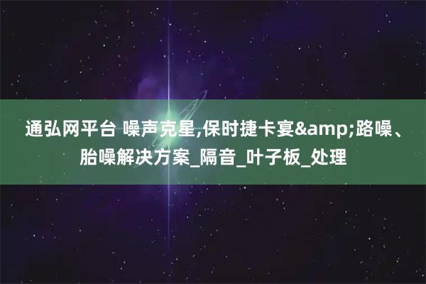 通弘网平台 噪声克星,保时捷卡宴&路噪、胎噪解决方案_隔音_叶子板_处理