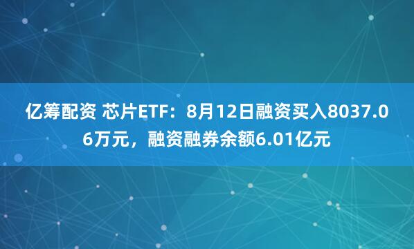亿筹配资 芯片ETF：8月12日融资买入8037.06万元，融资融券余额6.01亿元